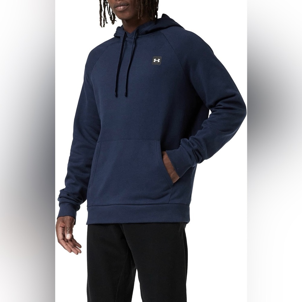 Under Armour Rival Fleece Hoodie in Navy - Picture 1 of 4